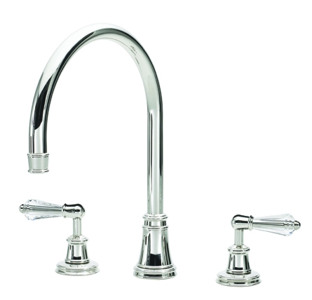 KN3018L THREE HOLE MIXER CRYSTAL LEVER HANDLE